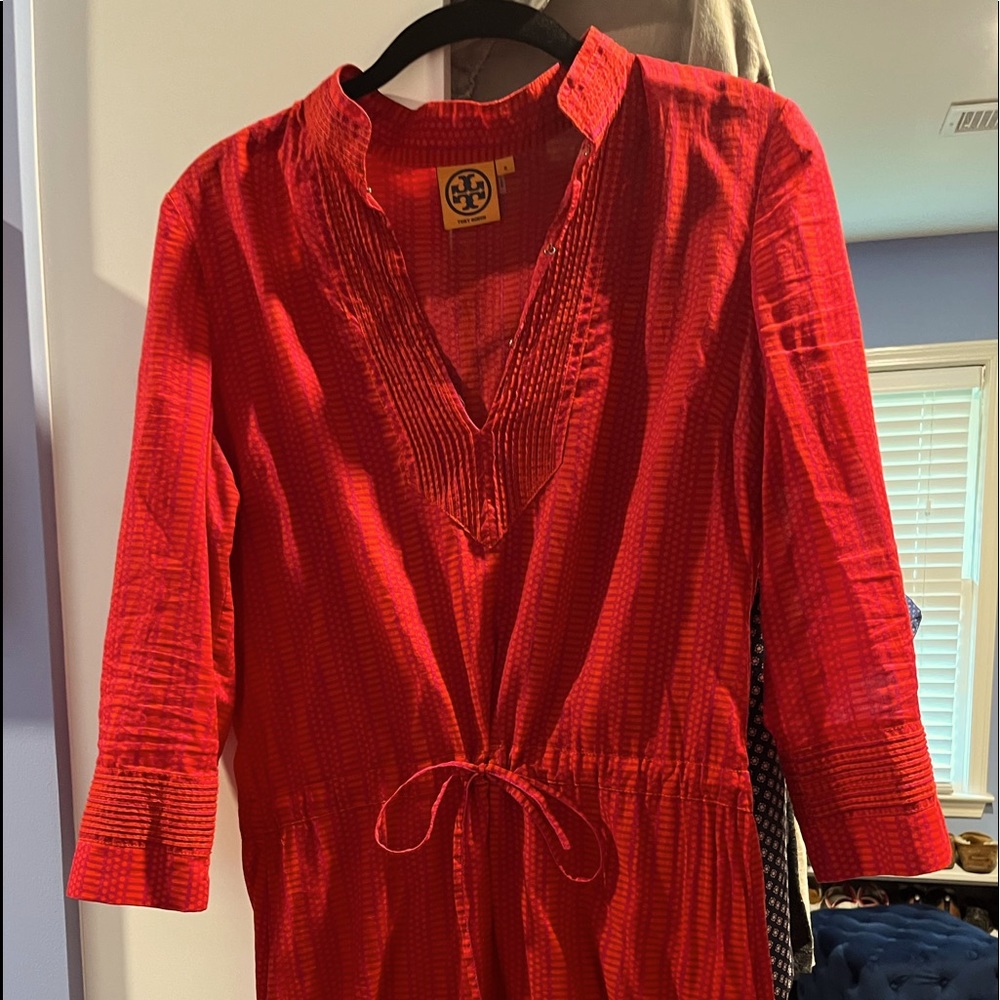 Tory Burch red sheath dress 100% cotton